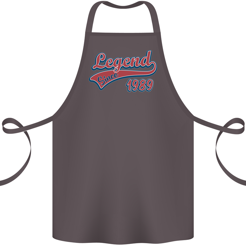 Legend Since 34th Birthday 1989 Cotton Apron 100% Organic Dark Grey