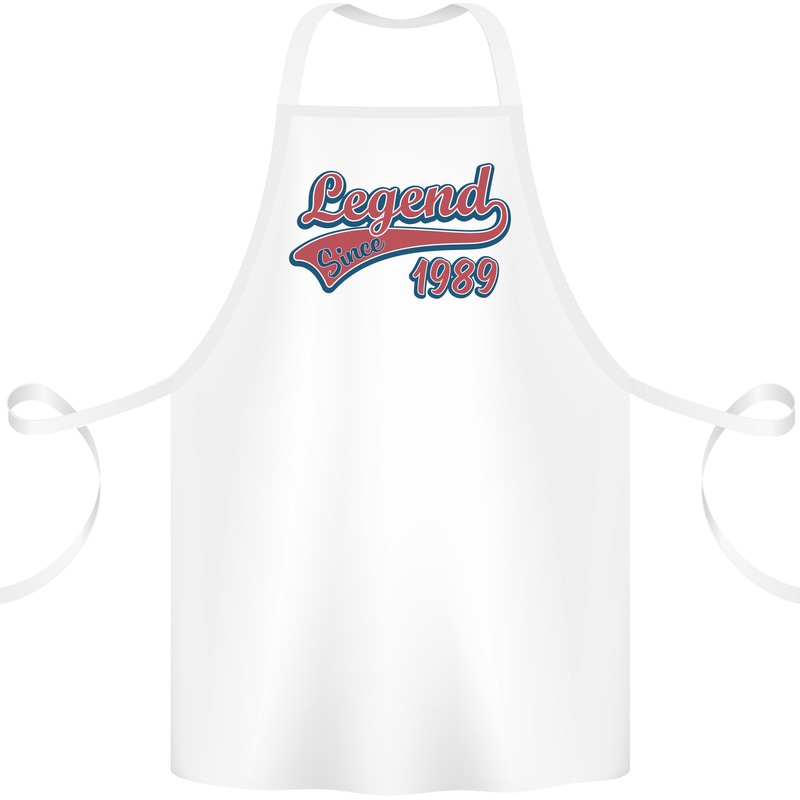 Legend Since 34th Birthday 1989 Cotton Apron 100% Organic White