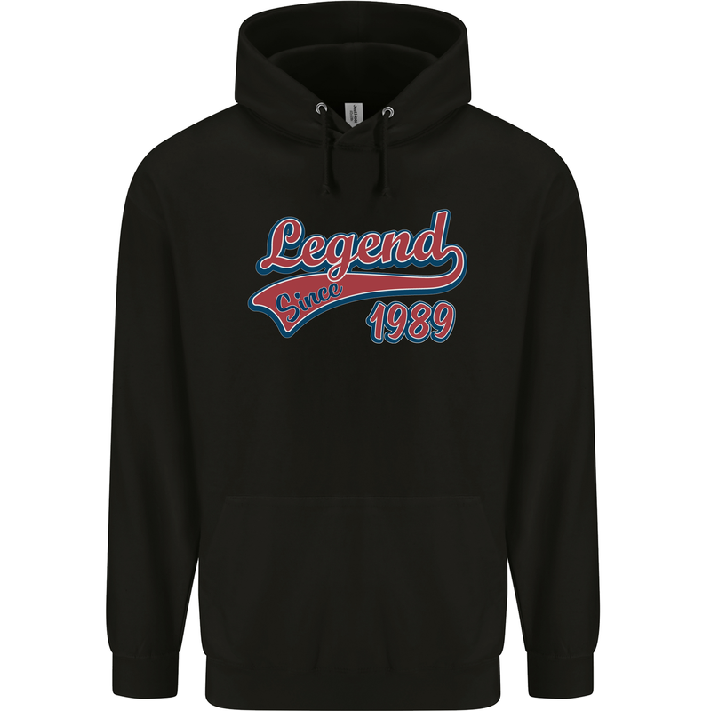 Legend Since 34th Birthday 1989 Mens 80% Cotton Hoodie Black