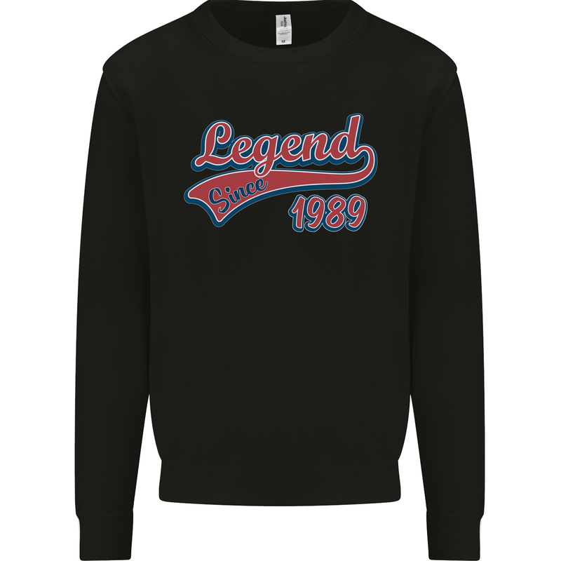 Legend Since 34th Birthday 1989 Mens Sweatshirt Jumper Black