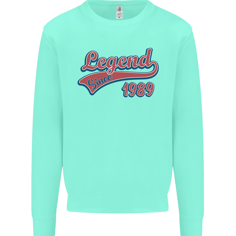 Legend Since 34th Birthday 1989 Mens Sweatshirt Jumper Peppermint