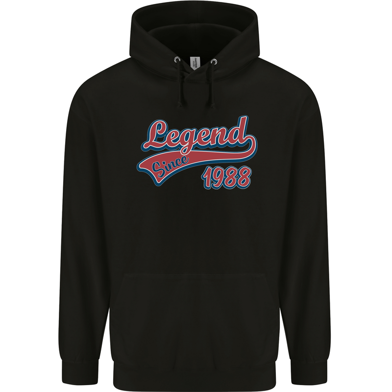 Legend Since 35th Birthday 1988 Mens 80% Cotton Hoodie Black