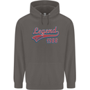 Legend Since 35th Birthday 1988 Mens 80% Cotton Hoodie Charcoal
