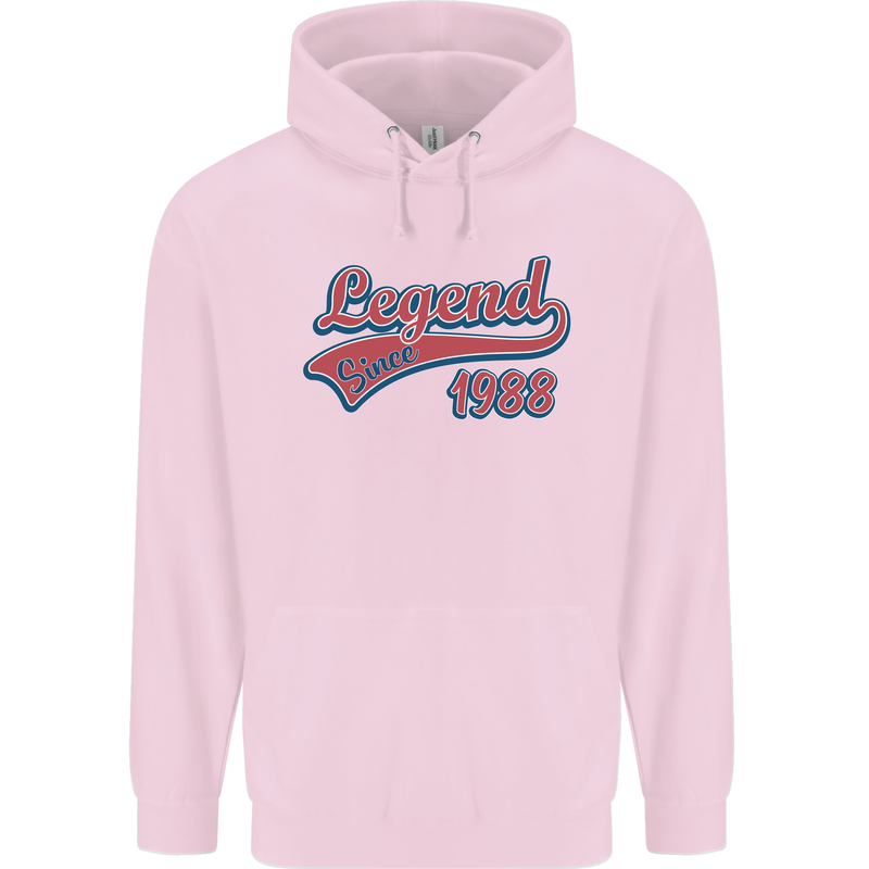 Legend Since 35th Birthday 1988 Mens 80% Cotton Hoodie Light Pink