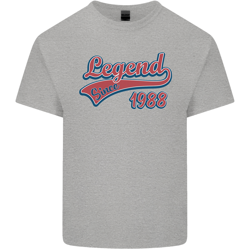 Legend Since 35th Birthday 1988 Mens Cotton T-Shirt Tee Top Sports Grey