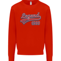 Legend Since 35th Birthday 1988 Mens Sweatshirt Jumper Bright Red