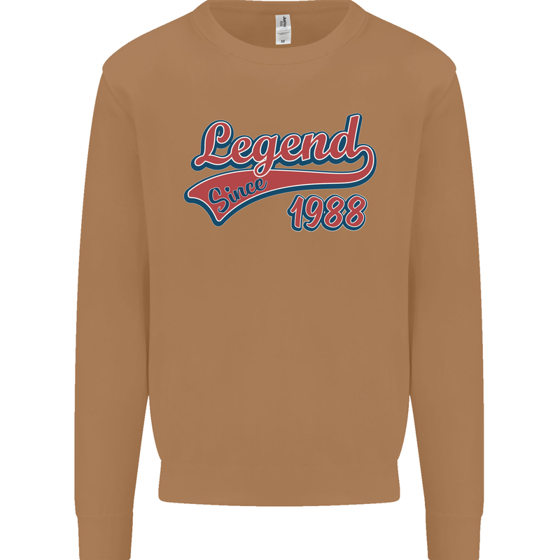 Legend Since 35th Birthday 1988 Mens Sweatshirt Jumper Caramel Latte