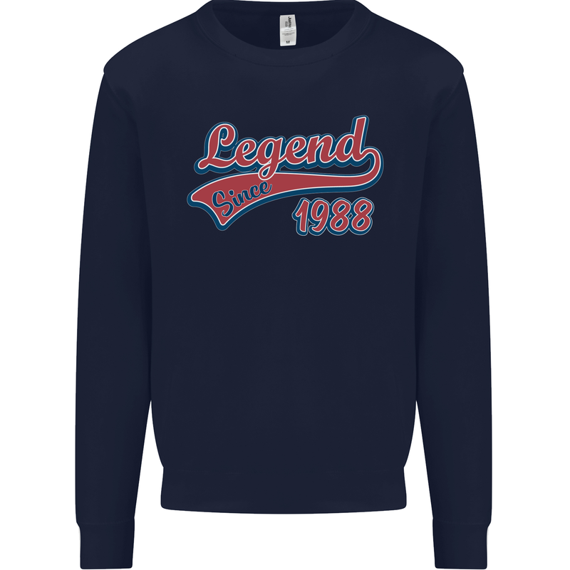 Legend Since 35th Birthday 1988 Mens Sweatshirt Jumper Navy Blue