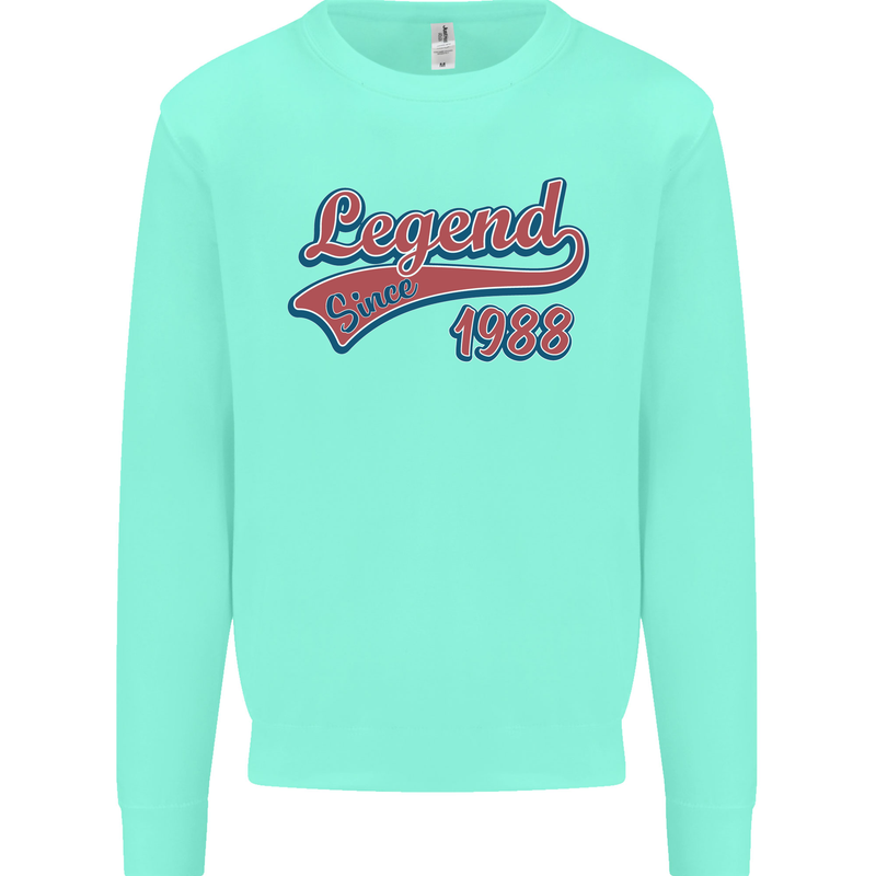 Legend Since 35th Birthday 1988 Mens Sweatshirt Jumper Peppermint
