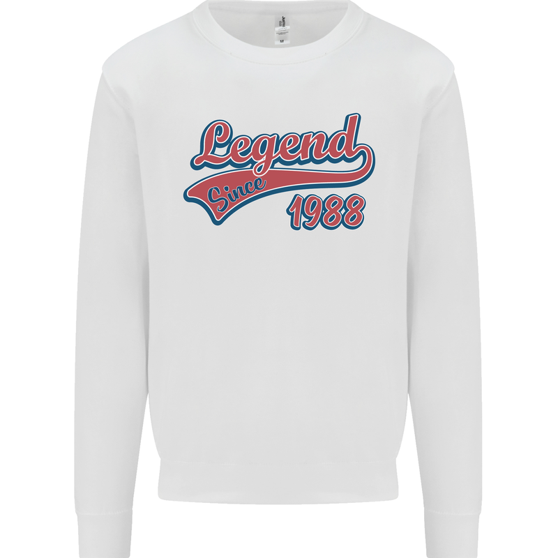 Legend Since 35th Birthday 1988 Mens Sweatshirt Jumper White