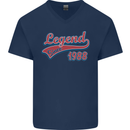 Legend Since 35th Birthday 1988 Mens V-Neck Cotton T-Shirt Navy Blue