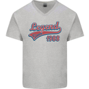 Legend Since 35th Birthday 1988 Mens V-Neck Cotton T-Shirt Sports Grey