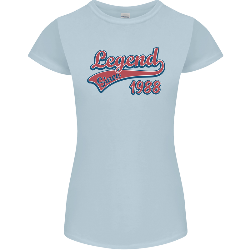Legend Since 35th Birthday 1988 Womens Petite Cut T-Shirt Light Blue