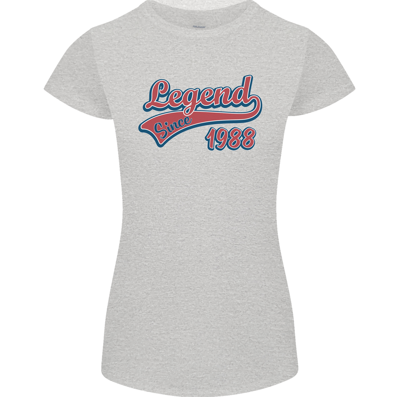 Legend Since 35th Birthday 1988 Womens Petite Cut T-Shirt Sports Grey