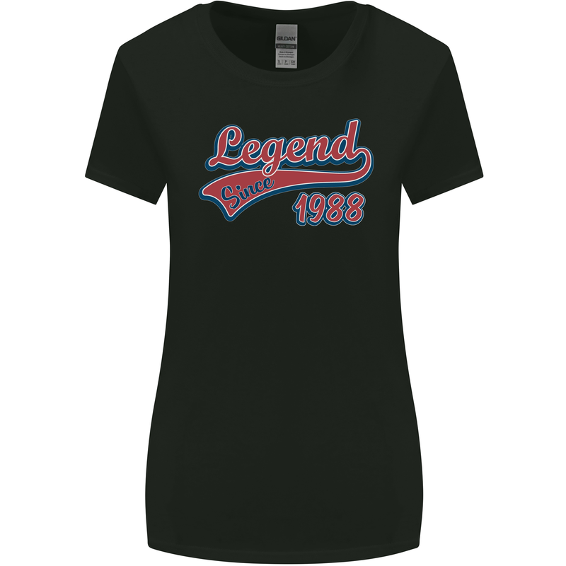 Legend Since 35th Birthday 1988 Womens Wider Cut T-Shirt Black