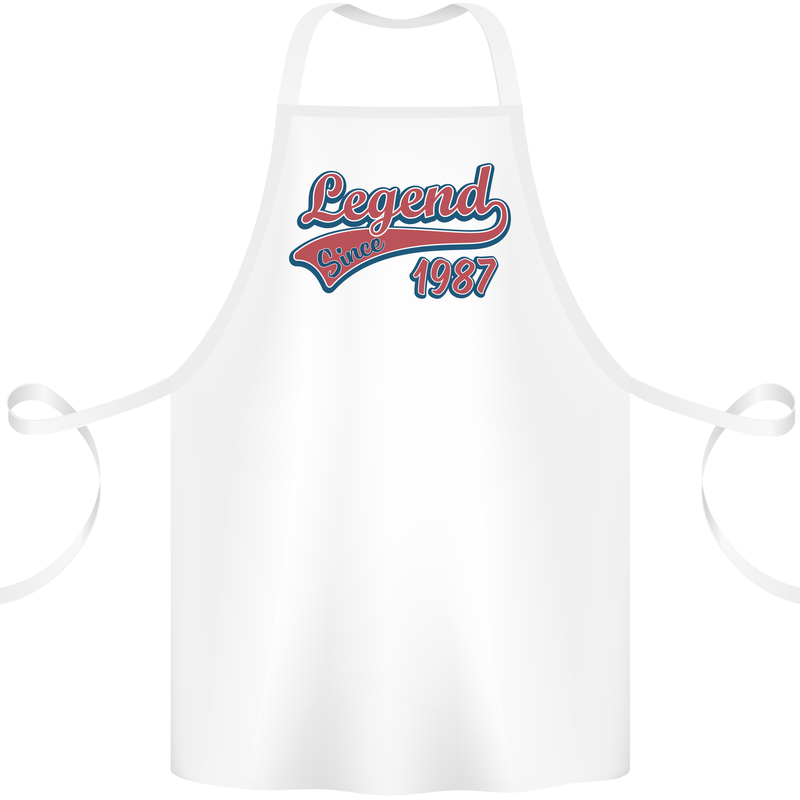 Legend Since 36th Birthday 1987 Cotton Apron 100% Organic White