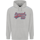 Legend Since 36th Birthday 1987 Mens 80% Cotton Hoodie Sports Grey