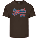 Legend Since 36th Birthday 1987 Mens Cotton T-Shirt Tee Top Dark Chocolate