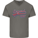 Legend Since 36th Birthday 1987 Mens V-Neck Cotton T-Shirt Charcoal