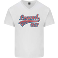 Legend Since 36th Birthday 1987 Mens V-Neck Cotton T-Shirt White