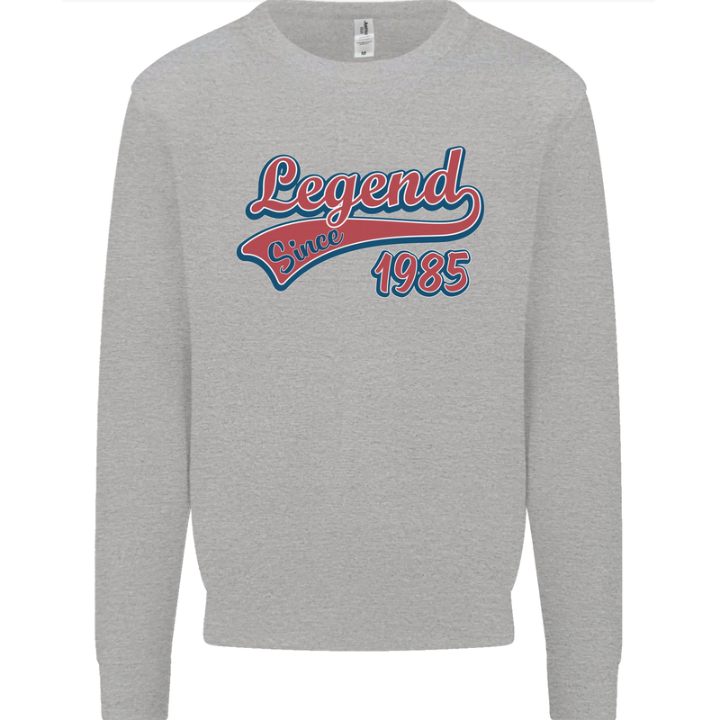 Legend Since 38th Birthday 1985 Mens Sweatshirt Jumper Sports Grey