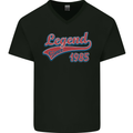 Legend Since 38th Birthday 1985 Mens V-Neck Cotton T-Shirt Black