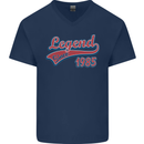 Legend Since 38th Birthday 1985 Mens V-Neck Cotton T-Shirt Navy Blue