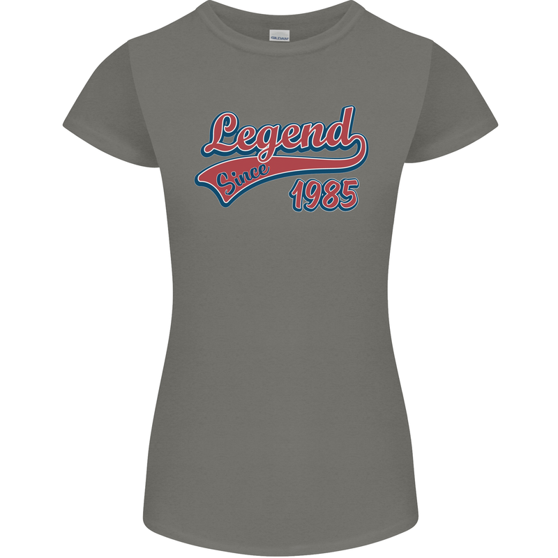 Legend Since 38th Birthday 1985 Womens Petite Cut T-Shirt Charcoal