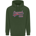 Legend Since 39th Birthday 1984 Mens 80% Cotton Hoodie Forest Green