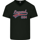 Legend Since 39th Birthday 1984 Mens V-Neck Cotton T-Shirt Black