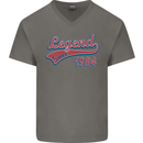 Legend Since 39th Birthday 1984 Mens V-Neck Cotton T-Shirt Charcoal