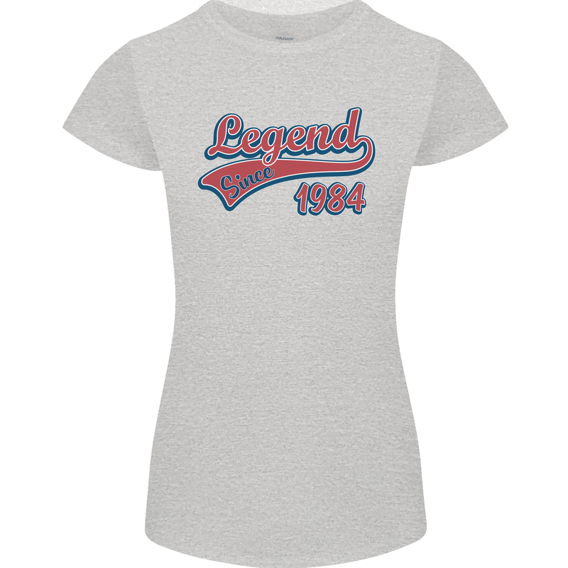 Legend Since 39th Birthday 1984 Womens Petite Cut T-Shirt Sports Grey