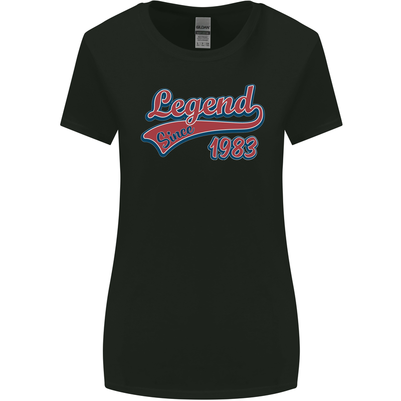 Legend Since 40th Birthday 1983 Womens Wider Cut T-Shirt Black