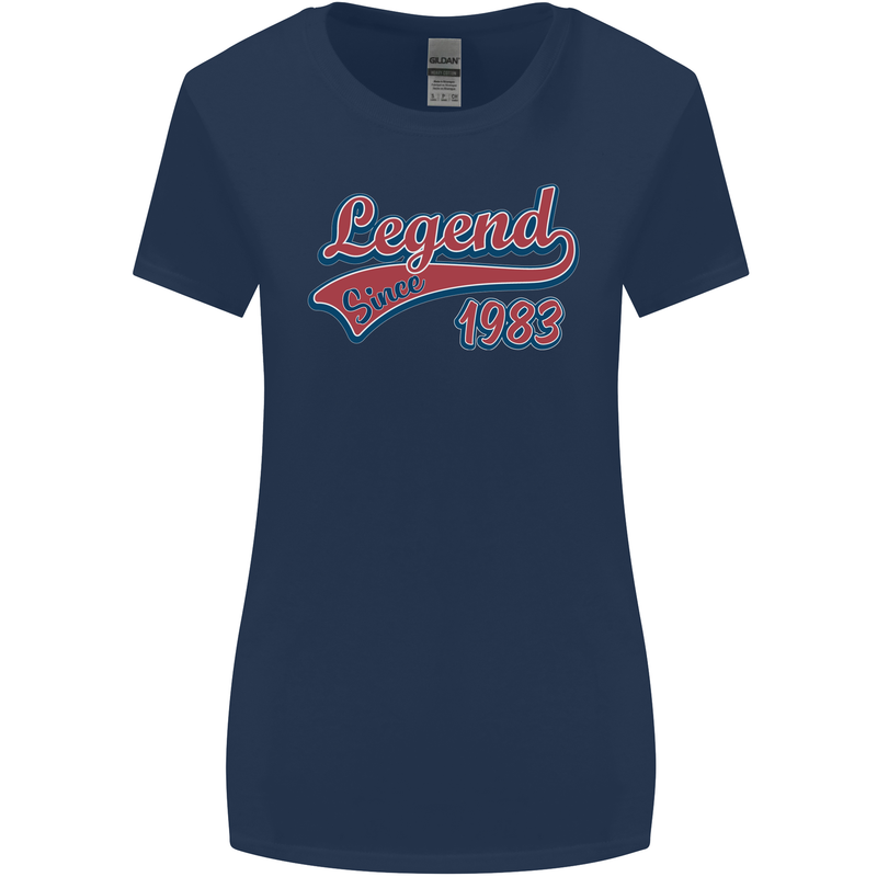 Legend Since 40th Birthday 1983 Womens Wider Cut T-Shirt Navy Blue