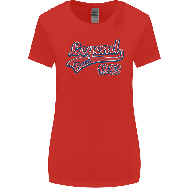 Legend Since 40th Birthday 1983 Womens Wider Cut T-Shirt Red