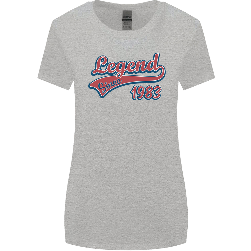 Legend Since 40th Birthday 1983 Womens Wider Cut T-Shirt Sports Grey