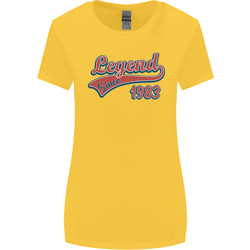 Legend Since 40th Birthday 1983 Womens Wider Cut T-Shirt Yellow
