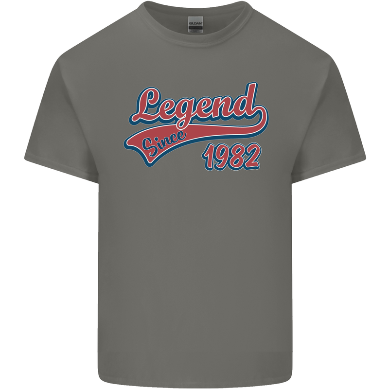 Legend Since 41st Birthday 1982 Mens Cotton T-Shirt Tee Top Charcoal