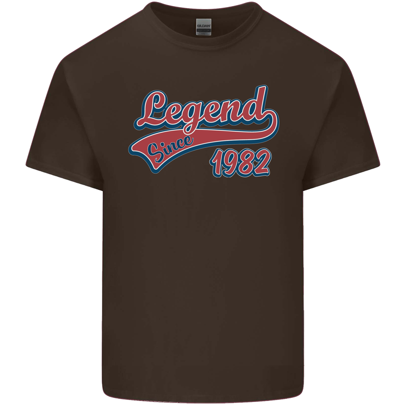 Legend Since 41st Birthday 1982 Mens Cotton T-Shirt Tee Top Dark Chocolate