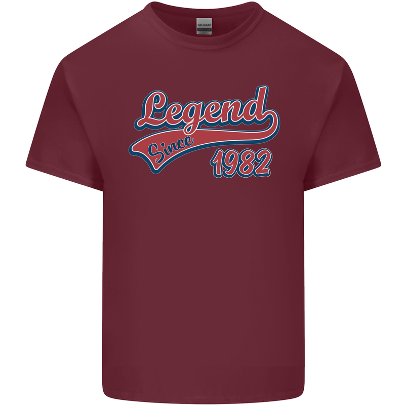Legend Since 41st Birthday 1982 Mens Cotton T-Shirt Tee Top Maroon