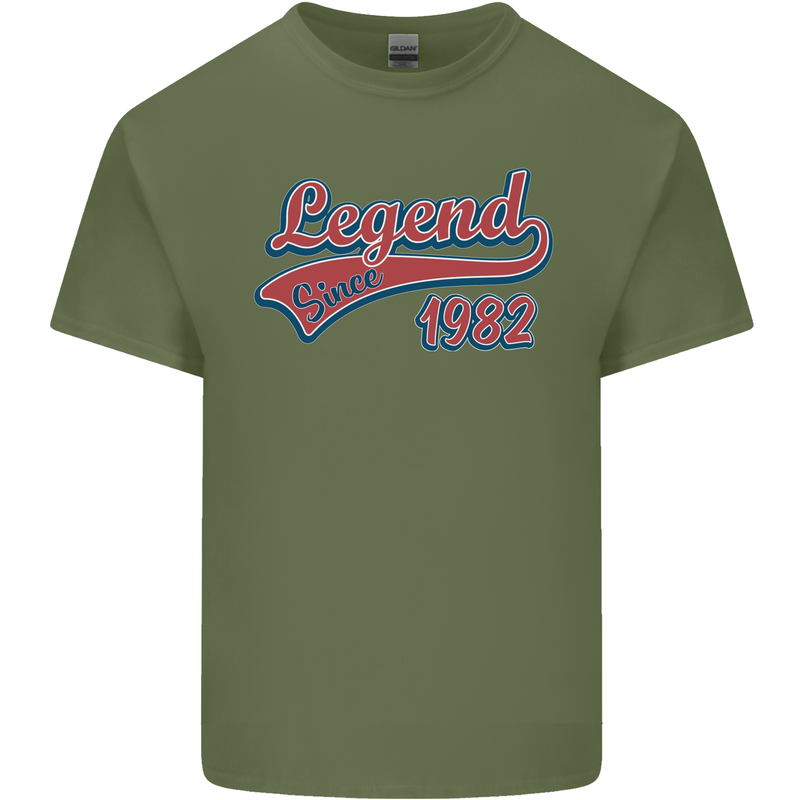 Legend Since 41st Birthday 1982 Mens Cotton T-Shirt Tee Top Military Green