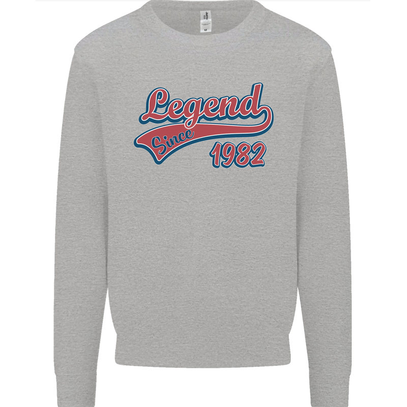 Legend Since 41st Birthday 1982 Mens Sweatshirt Jumper Sports Grey
