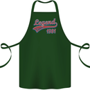 Legend Since 42nd Birthday 1981 Cotton Apron 100% Organic Forest Green
