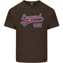 Legend Since 42nd Birthday 1981 Mens Cotton T-Shirt Tee Top Dark Chocolate