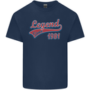 Legend Since 42nd Birthday 1981 Mens Cotton T-Shirt Tee Top Navy Blue