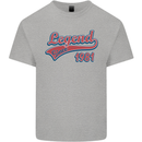 Legend Since 42nd Birthday 1981 Mens Cotton T-Shirt Tee Top Sports Grey