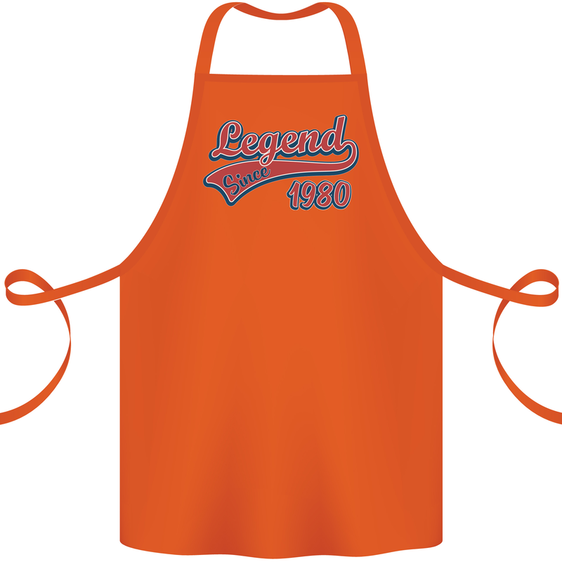 Legend Since 43rd Birthday 1980 Cotton Apron 100% Organic Orange
