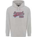Legend Since 43rd Birthday 1980 Mens 80% Cotton Hoodie Sports Grey