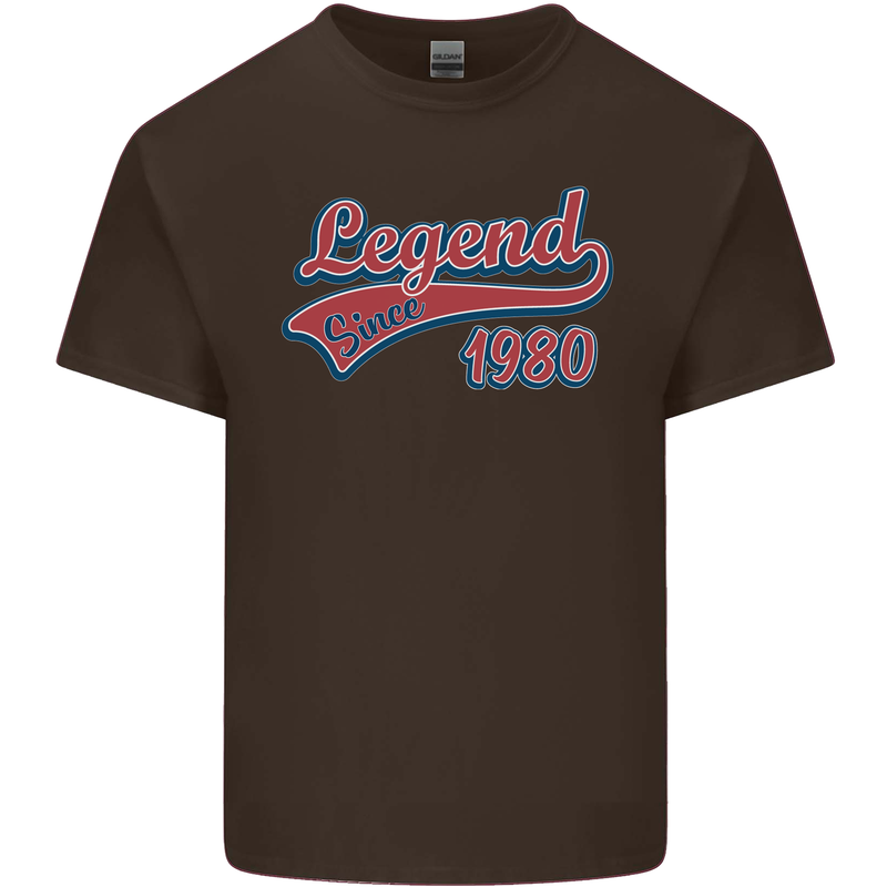 Legend Since 43rd Birthday 1980 Mens Cotton T-Shirt Tee Top Dark Chocolate