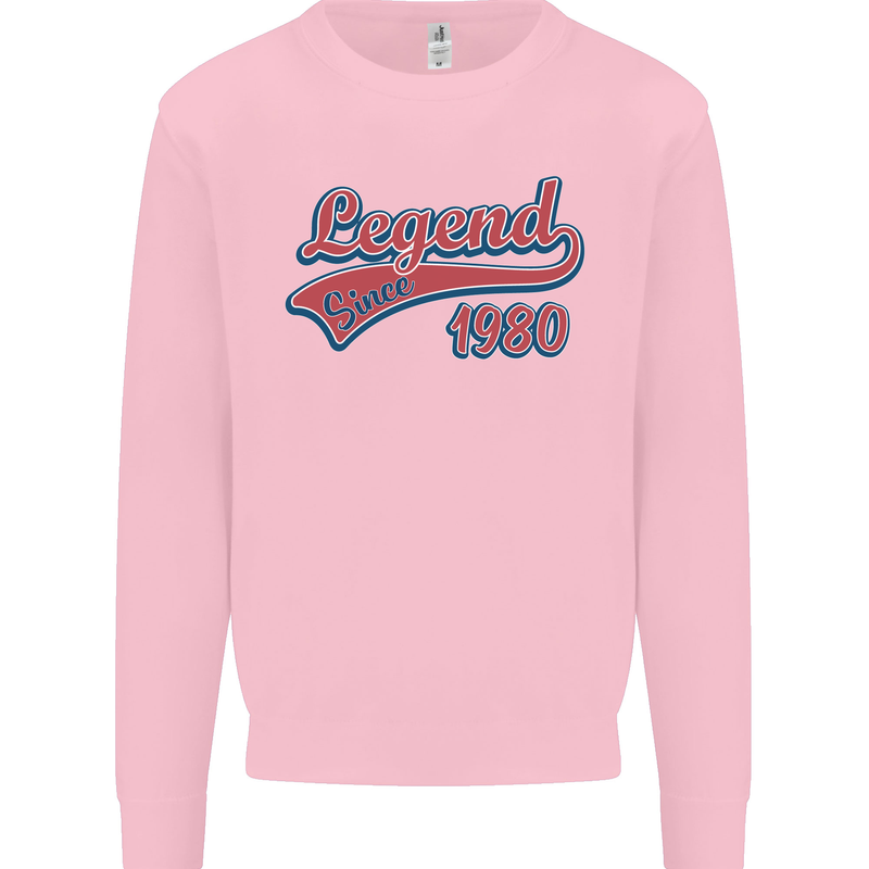 Legend Since 43rd Birthday 1980 Mens Sweatshirt Jumper Light Pink